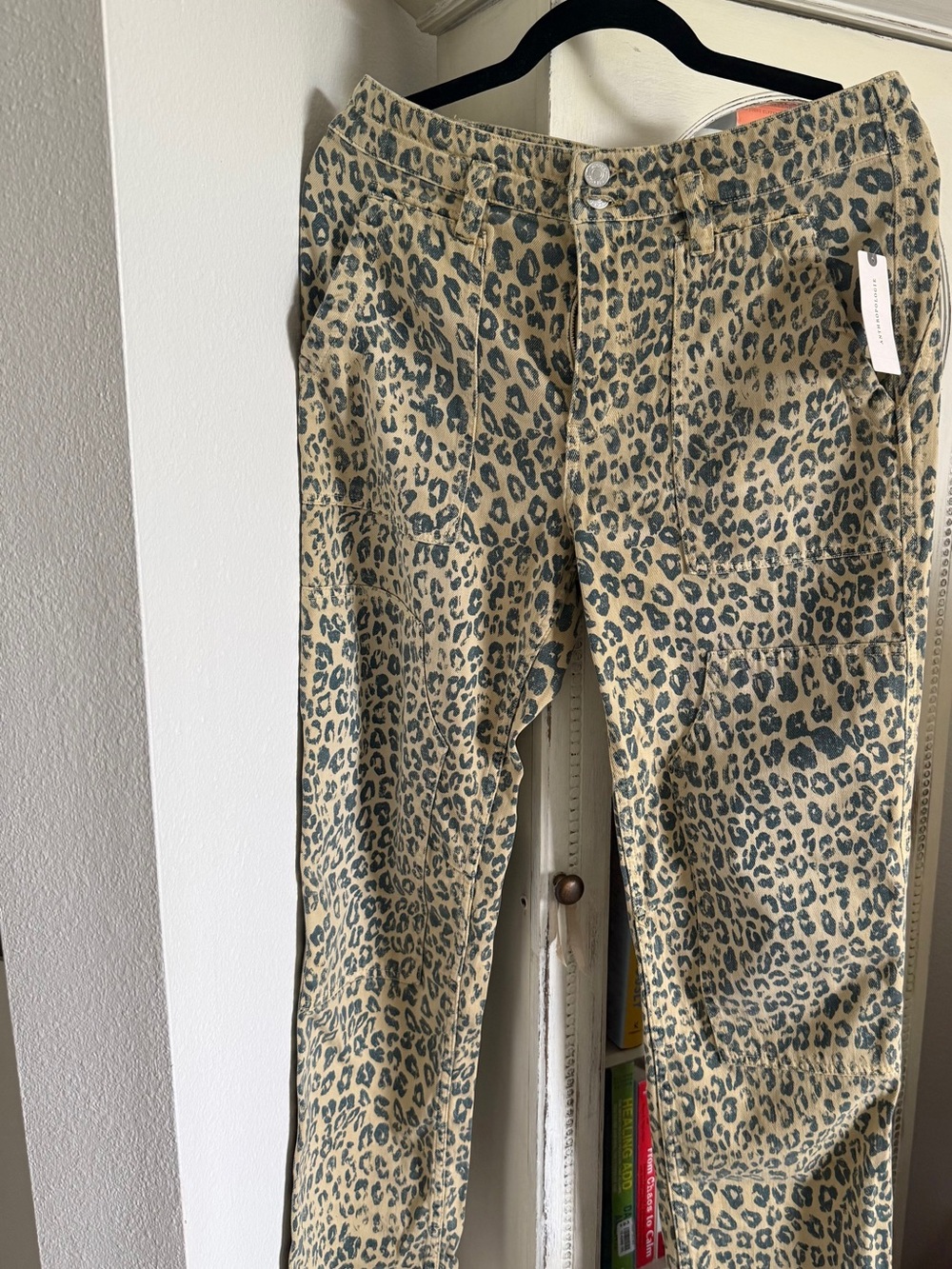 Anthropologie Leopard Print Tan and Black Jeans